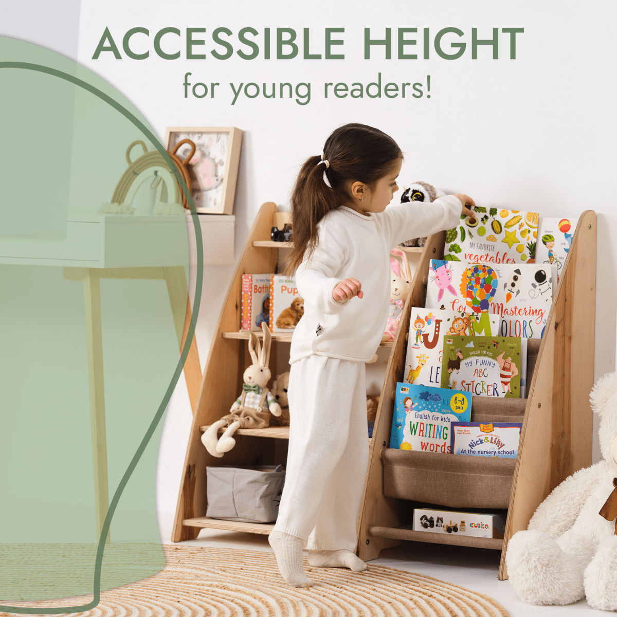 2-in-1 Montessori Shelf for Books & Toys