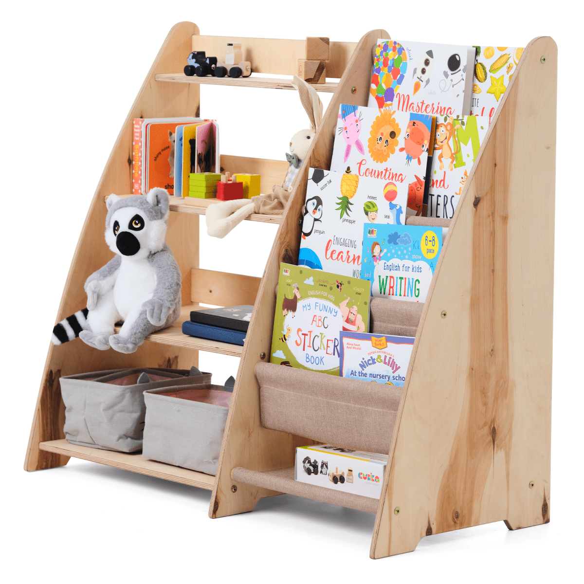 2-in-1 Montessori Shelf for Books & Toys