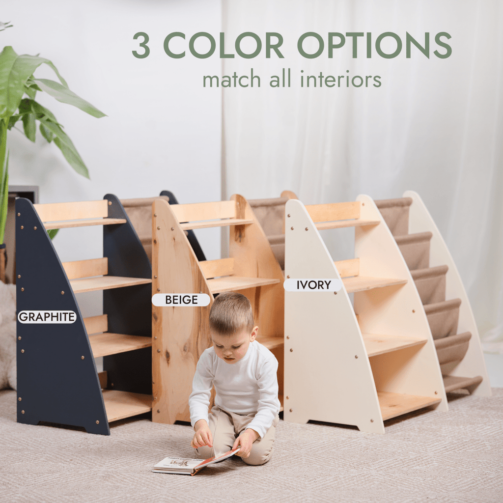 2-in-1 Montessori Shelf for Books & Toys