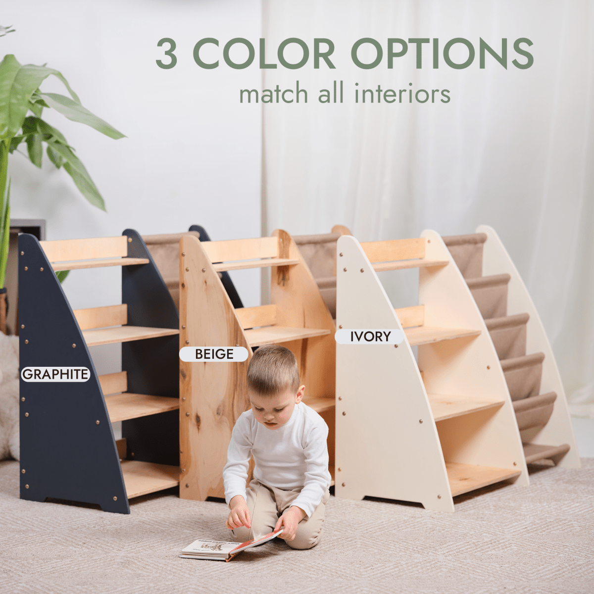 2-in-1 Montessori Shelf for Books & Toys