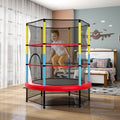 55'' Kids Mini Trampoline with Safety Enclosure Net – Indoor & Outdoor