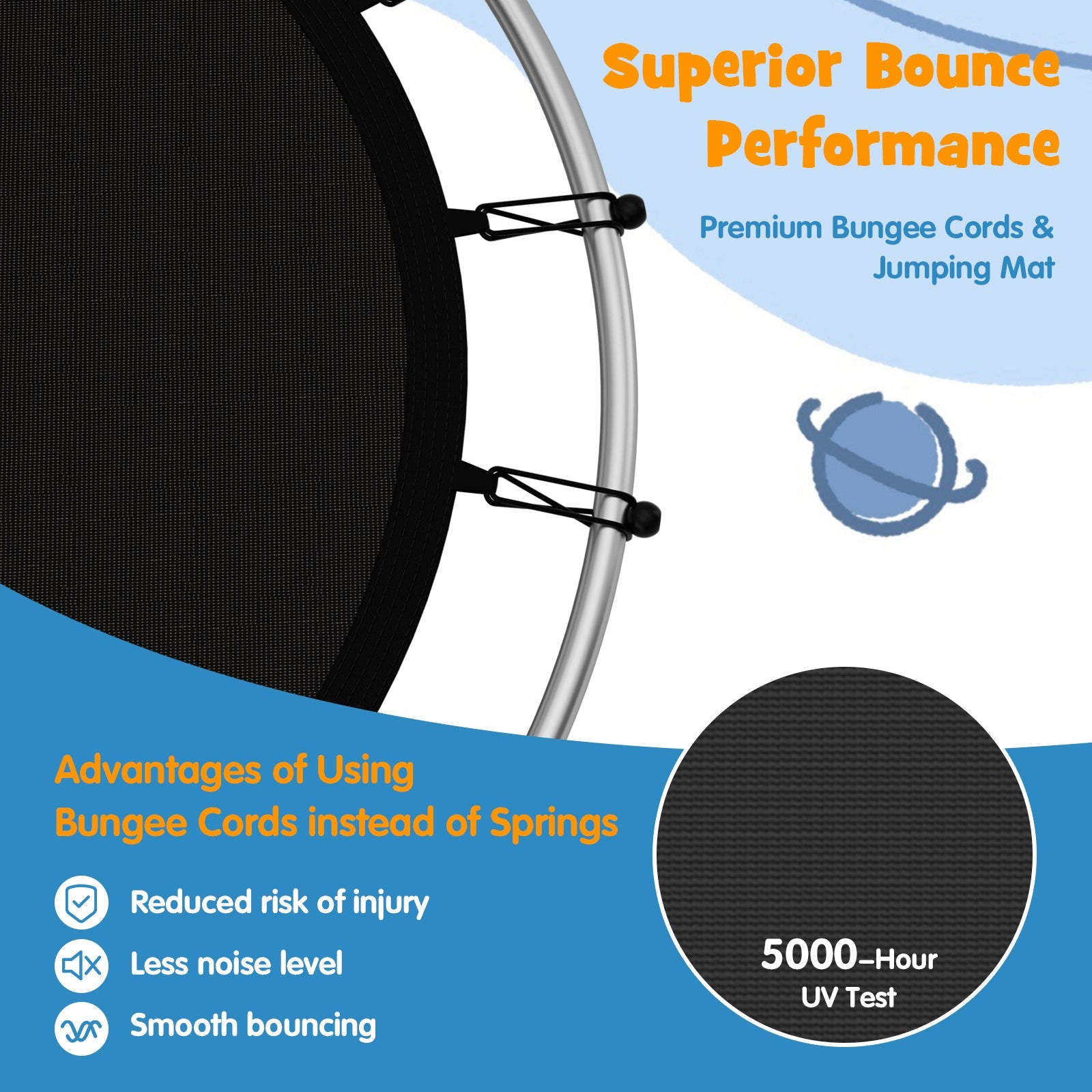 55'' Kids Mini Trampoline with Safety Enclosure Net – Indoor & Outdoor