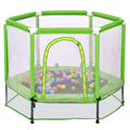55'' Kids Trampoline with Safety Enclosure Net & Ocean Balls – Indoor Outdoor